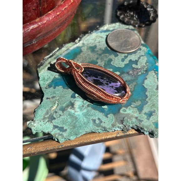 Charoite Wire Wrap Pendant - Picture 7 of 10